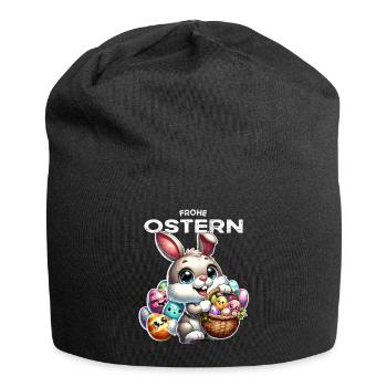 Easter Bunny Funny Bunny Easter Eggs Happy Easter - Jersey Beanie - black - Front