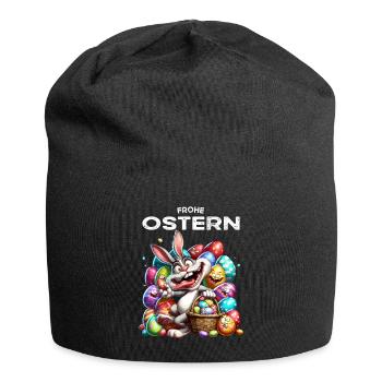 Easter Bunny Funny Bunny Easter Eggs Happy Easter - Jersey Beanie - black - Front