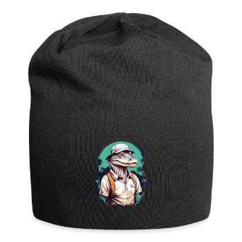 Golfer Krokodil Golfspieler Design Streetwear - Jersey-Beanie - Schwarz - Vorne