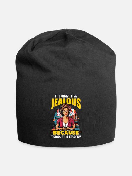 Librarian It's Okay To Be Jealous School Librarian - Jersey-Beanie - Schwarz