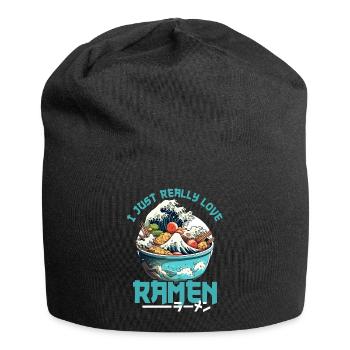 Kanagawa Wave Ramen Bowl Kawaii Japanese - Jersey Beanie - black - Front