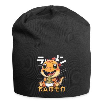 Dinosaur liebt Ramen Bowl Kawaii Anime - Jersey-Beanie - Schwarz - Vorne