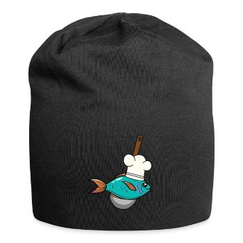 Poisson Poisson Chef Chapeau De Soupe Louche - Bonnet en jersey - noir - Devant