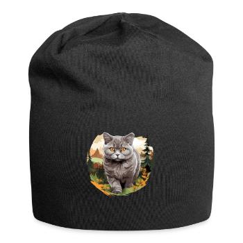 Cat Cats British Shorthair British Shorthair - Jersey Beanie - black - Front