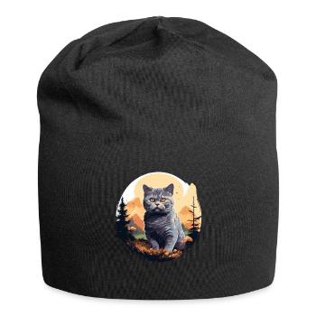 Cat Cats British Shorthair British Shorthair - Jersey Beanie - black - Front