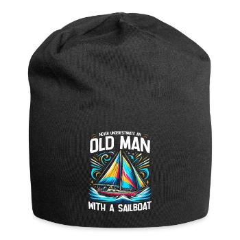 Ne sous-estimez jamais un vieil homme avec un voilier - Bonnet en jersey - noir - Devant