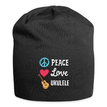 Ukulele Ukulele-Spieler - Jersey-Beanie - Schwarz - Vorne