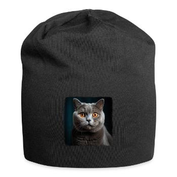 Cat Cats British Shorthair British Shorthair - Jersey Beanie - black - Front