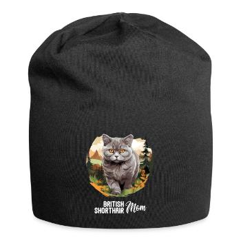 Cat Cats British Shorthair British Shorthair - Jersey Beanie - black - Front