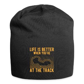 La vie de course de voiture de circuit est meilleure sur la piste cadeau - Bonnet en jersey - noir - Devant