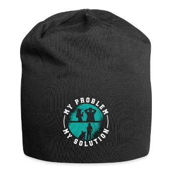 Éleveur de porcs Mon problème Mon pictogramme Papa Animal de la ferme - Bonnet en jersey - noir - Devant