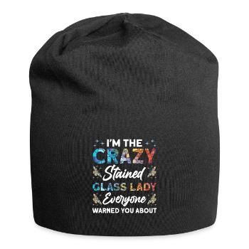 Lustiger Buntglas-künstler - Jersey-Beanie - Schwarz - Vorne
