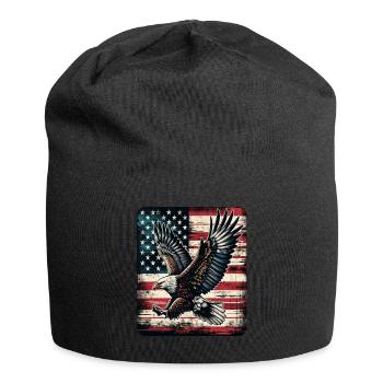 Eagle American Flag 4th of July Day Eagle Gifts - Jersey-Beanie - Schwarz - Vorne