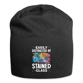 Lustiger Buntglas-künstler - Jersey-Beanie - Schwarz - Vorne