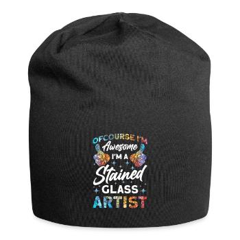 Lustiger Buntglas-künstler - Jersey-Beanie - Schwarz - Vorne