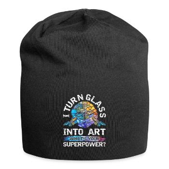 Lustiger Buntglas-künstler - Jersey-Beanie - Schwarz - Vorne