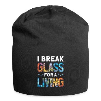 Lustiger Buntglas-künstler - Jersey-Beanie - Schwarz - Vorne