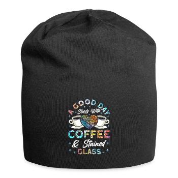 Lustiger Buntglas-künstler - Jersey-Beanie - Schwarz - Vorne