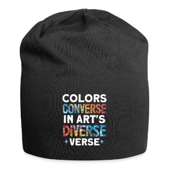 Lustiger Buntglas-künstler - Jersey-Beanie - Schwarz - Vorne