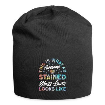 Lustiger Buntglas-künstler - Jersey-Beanie - Schwarz - Vorne