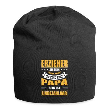 Erzieher Zu Sein Eine Ehre Papa Sein Unbezahlbar - Jersey-Beanie - Schwarz - Vorne