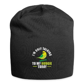 Wellensittich - Jersey-Beanie - Schwarz - Vorne