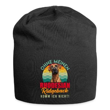 Ridgeback Besitzer OHNE MEINEN RHODESIAN RIDGEBACK - Jersey-Beanie - Schwarz - Vorne