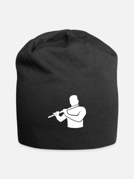 Querflöte Magie in Noten Geschenk - Jersey-Beanie - Schwarz