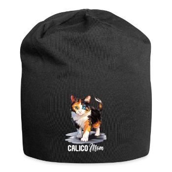 Chat calicot Chat porte-bonheur - Bonnet en jersey - noir - Devant