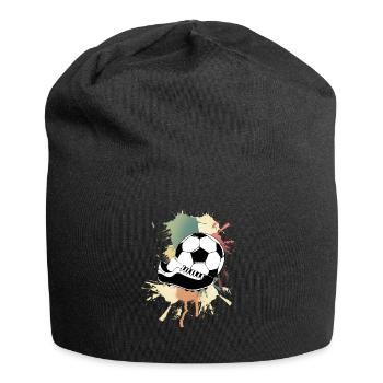 Joueur de football Joueur de football Splash de couleur - Bonnet en jersey - noir - Devant