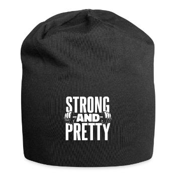Gewichtheben Gewichtheber Strong And Pretty - Jersey-Beanie - Schwarz - Vorne
