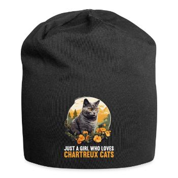Chartreux Cat Carthusian Cat - Jersey Beanie - black - Front