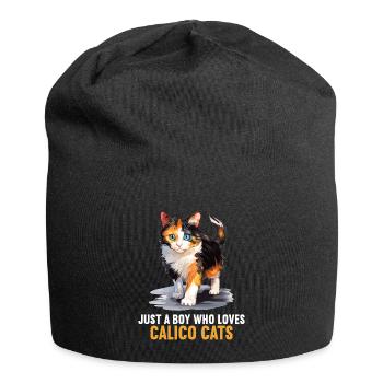 Chat calicot Chat porte-bonheur - Bonnet en jersey - noir - Devant