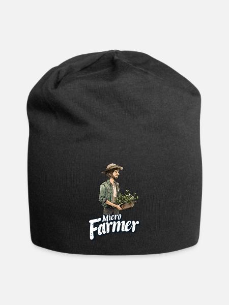 Microgreen Agriculture Gartenarbeit - Jersey-Beanie - Schwarz