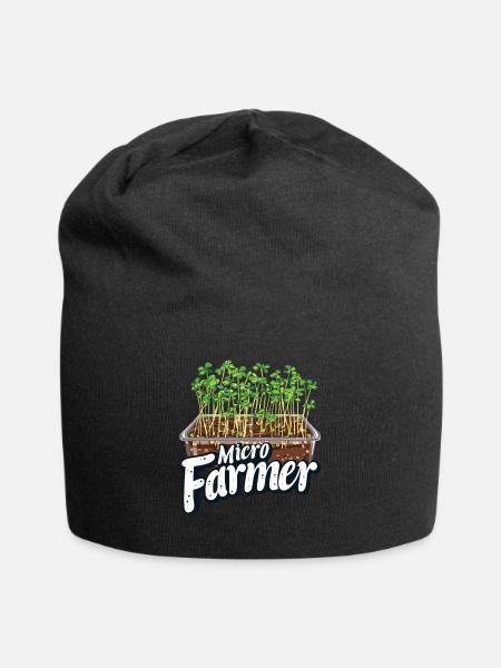 Microgreen Agriculture Gartenarbeit - Jersey-Beanie - Schwarz
