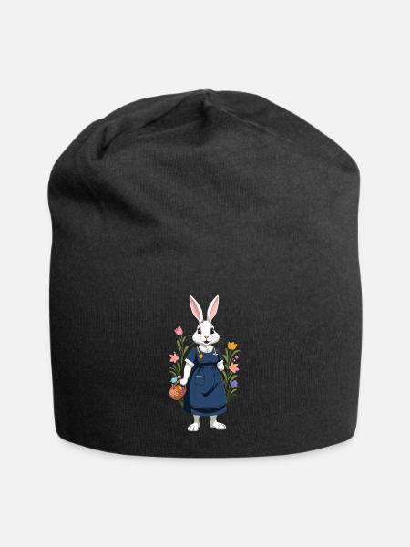 Nurse Bunny Easter Bunny Nurse - Jersey Beanie - black