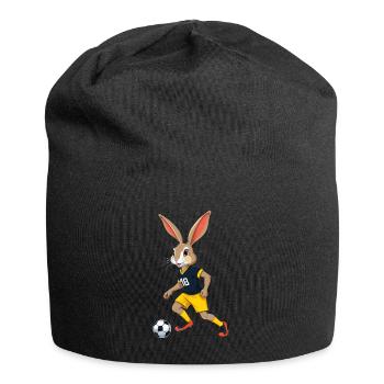 Easter Bunny Soccer Player and Easter Soccer Design - Jersey Beanie - black - Front