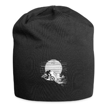Croquis de vététiste - Bonnet en jersey - noir - Devant