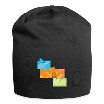 Triathlon Design Sportler Athleten - Jersey-Beanie - Schwarz - Vorne