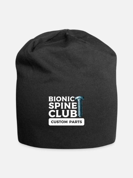 Bionic Spine Club Wirbelsäulenversteifung Rücken Wirbelsäule - Jersey-Beanie - Schwarz