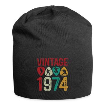Jahrgang 1974 Guitar Pick Gitarrist - Jersey-Beanie - Schwarz - Vorne