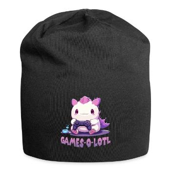 Kawaii Axolotl Gamer T | Anime Gamer T| Axolotl - Bonnet en jersey - noir - Devant