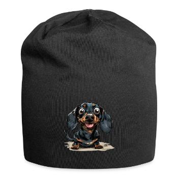 Dackel Kurzhaardackel Hundehalter T Gassi Hunde - Jersey-Beanie - Schwarz - Vorne