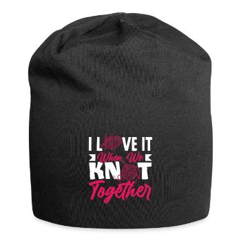 Funny Knitting Knitting Needle Gift - Jersey Beanie - black - Front