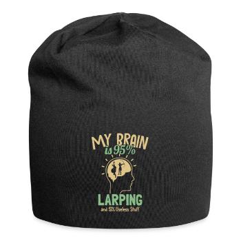 Mein Gehirn besteht zu 95% aus Larp-LARPing-Waffenrüstung - Jersey-Beanie - Schwarz - Vorne
