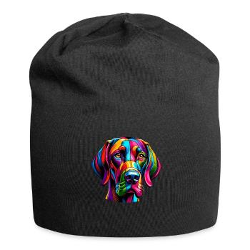 Bunte Pop Art Deutsch Kurzhaar Vorstehhund - Jersey-Beanie - Schwarz - Vorne