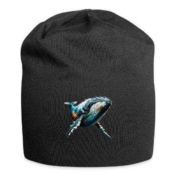 Polygon Art Buckelwal Buckelwale - Jersey-Beanie - Schwarz - Vorne