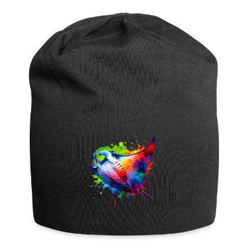 Colorful Splash Art Stingray Fish Stingrays - Jersey Beanie - black - Front