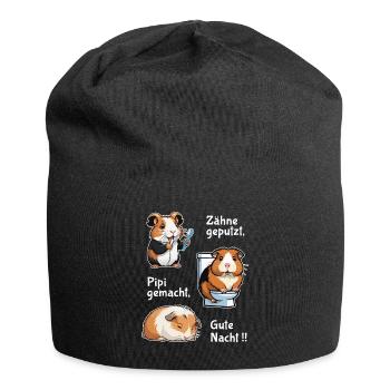Zähne geputzt gemacht gute nacht - Jersey-Beanie - Schwarz - Vorne