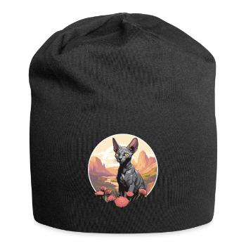 Cornish Rex Kätzchen Cornish Rex Katze - Jersey-Beanie - Schwarz - Vorne